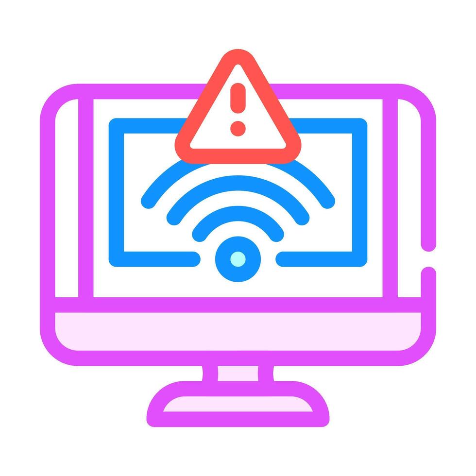 Netzwerk Probleme Reparatur Computer Farbe Symbol Vektor Illustration