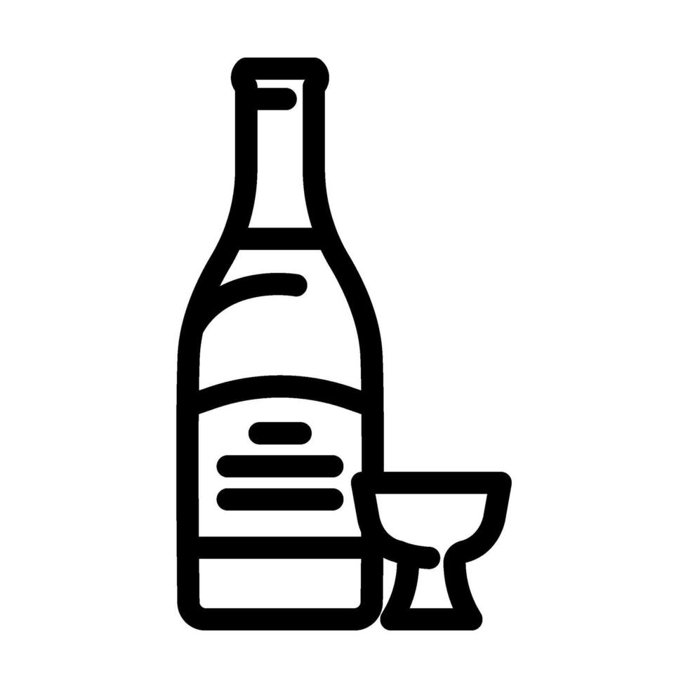 Makgeolli trinken Koreanisch Küche Linie Symbol Vektor Illustration