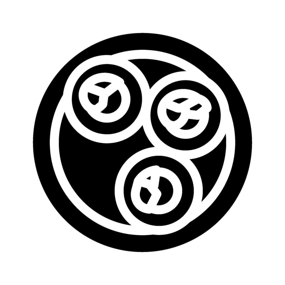 kimbap rullar koreanska kök glyf ikon vektor illustration