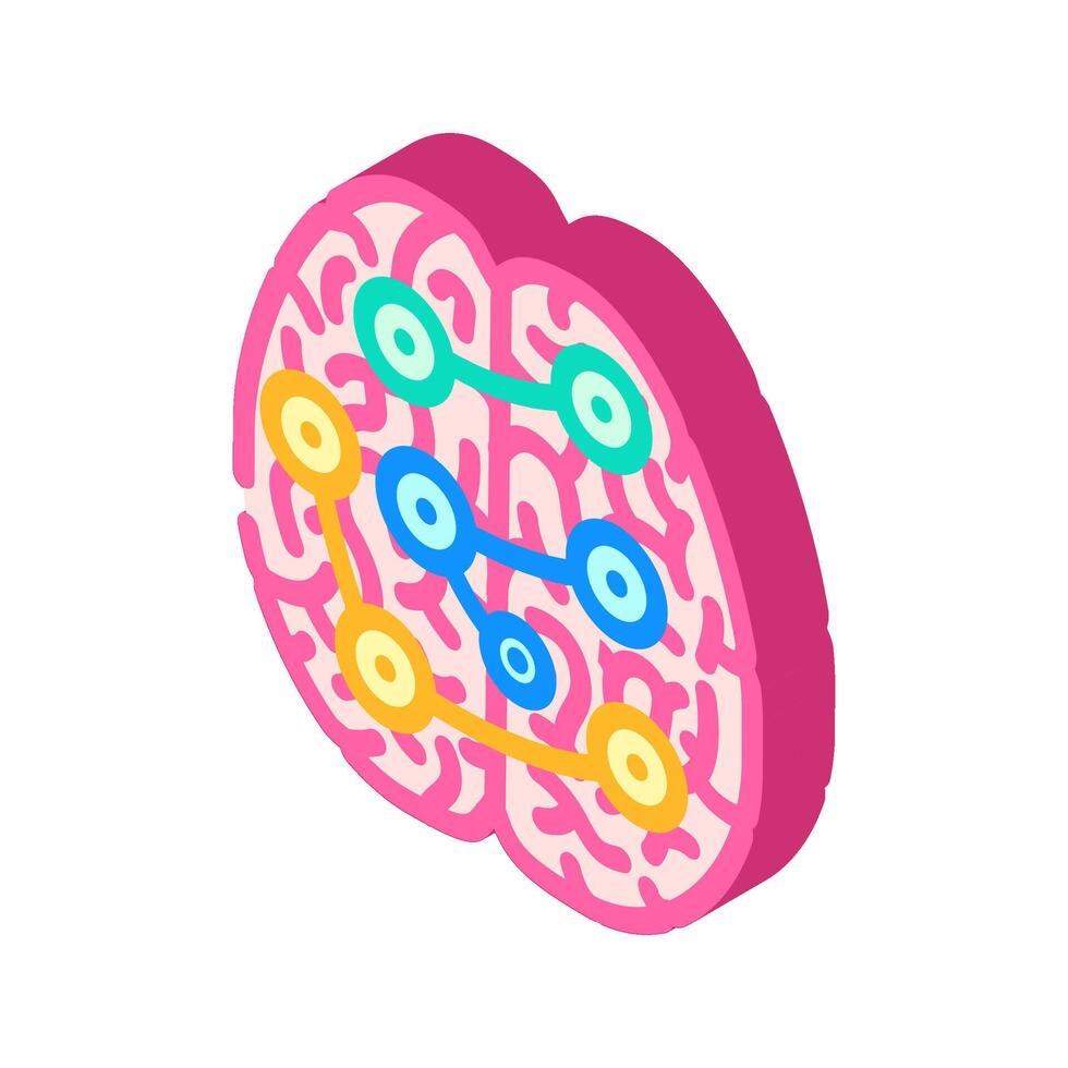 neural Konnektivität Neurowissenschaften Neurologie isometrisch Symbol Vektor Illustration