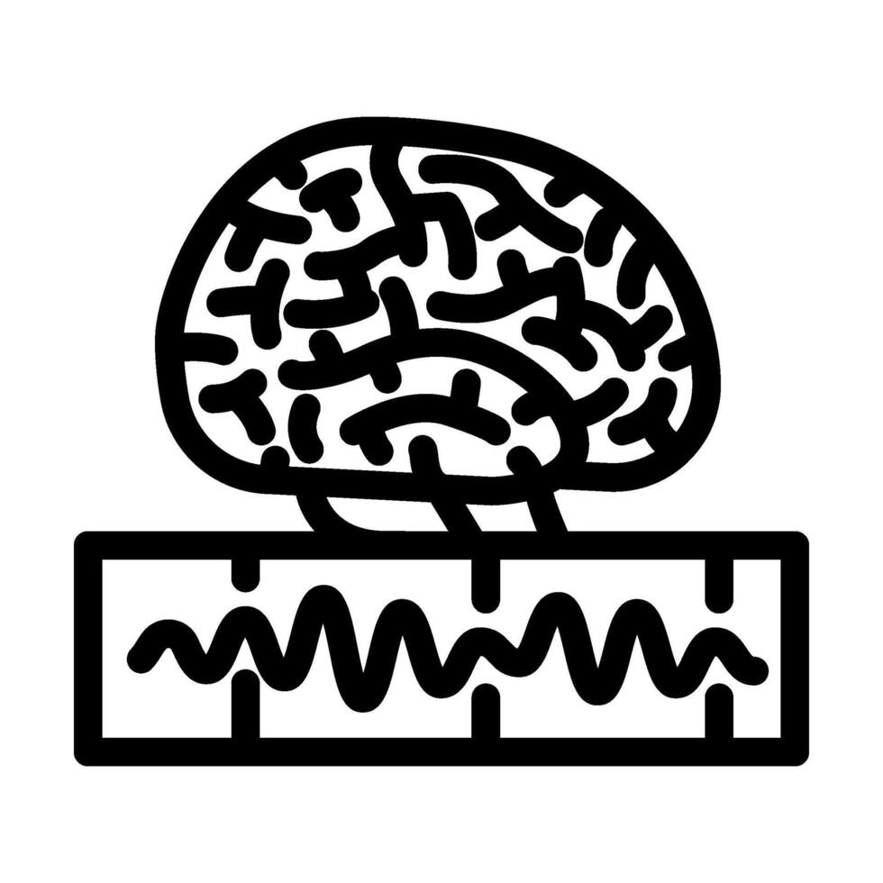 Gehirnwellen Neurowissenschaften Neurologie Linie Symbol Vektor Illustration