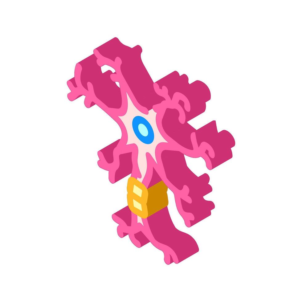 nervcell strukturera neuroscience neurologi isometrisk ikon vektor illustration