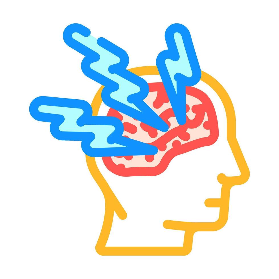 neurologisk störningar neuroscience neurologi Färg ikon vektor illustration