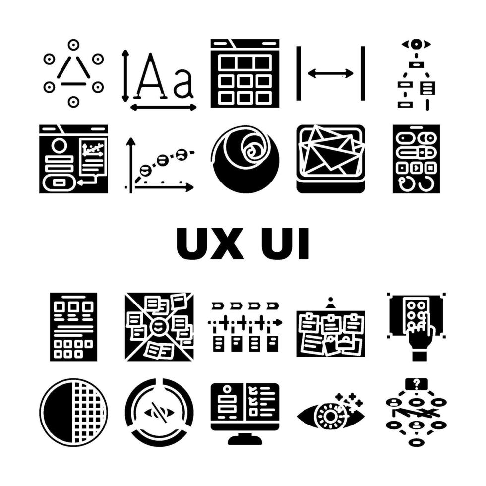 ux ui Design App Webseite Symbole einstellen Vektor