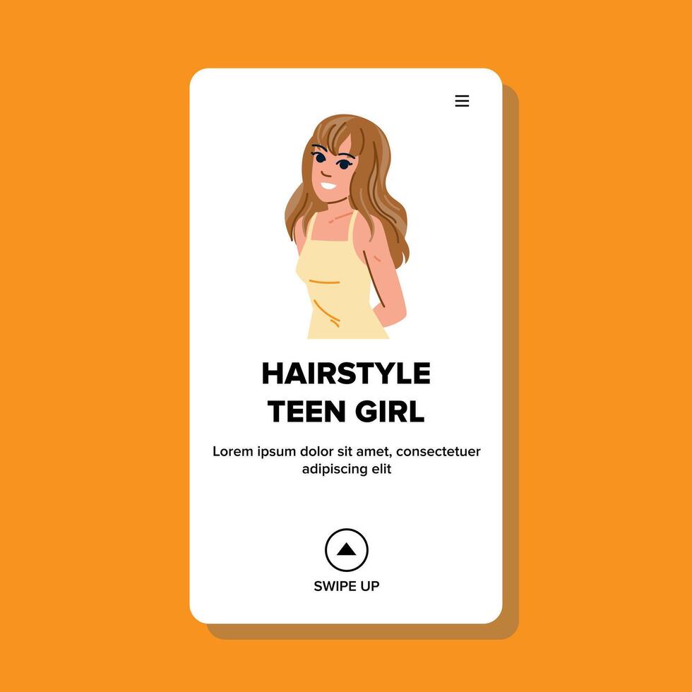 Modell- Frisur Teen Mädchen Vektor