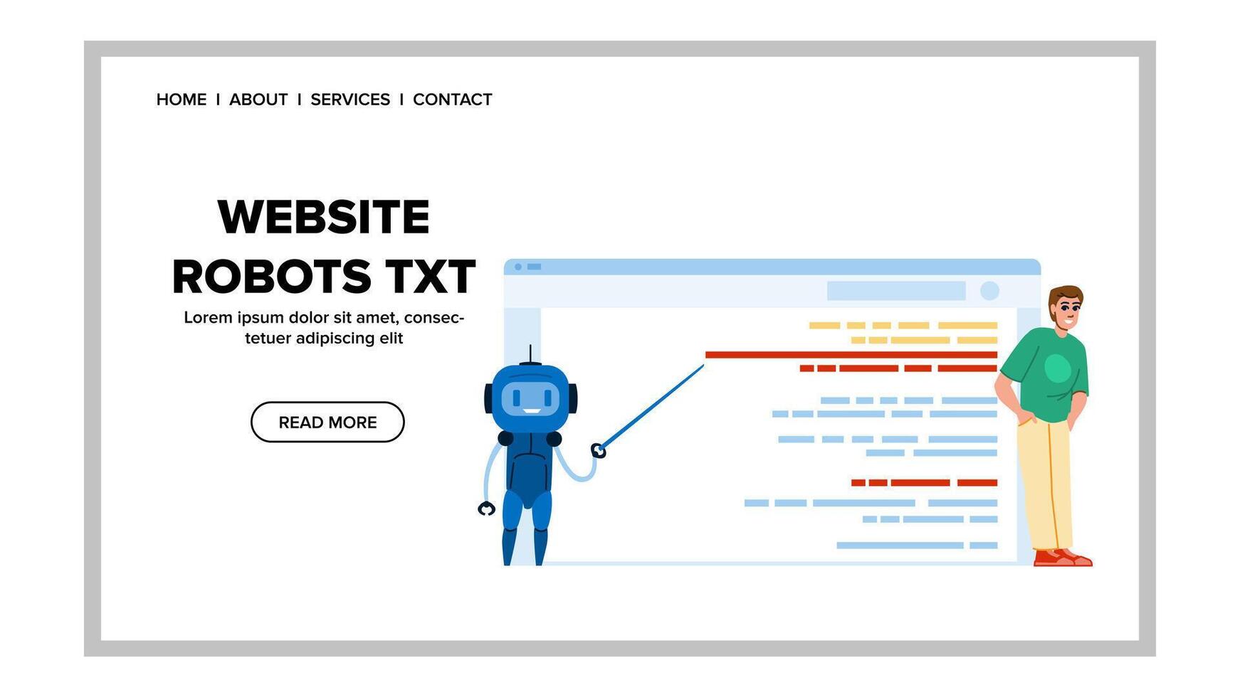 kriechen Webseite Roboter TXT Vektor