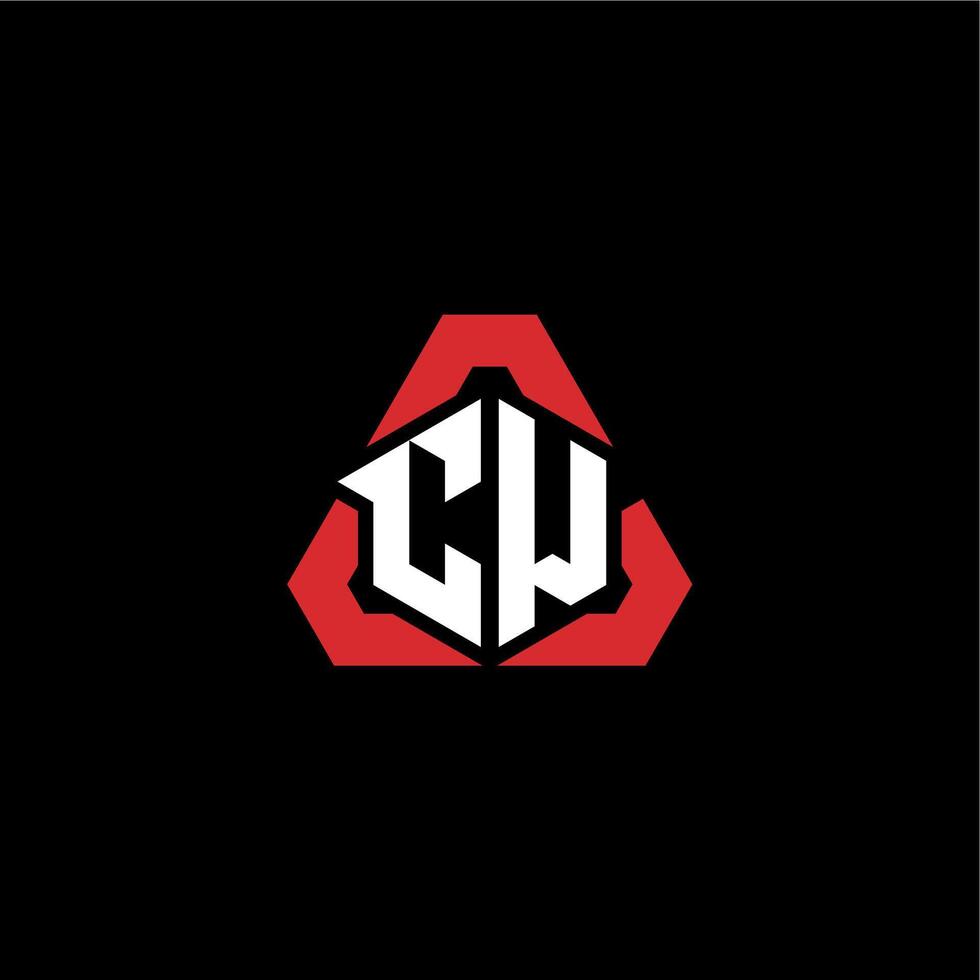 cw första logotyp esport team begrepp idéer vektor