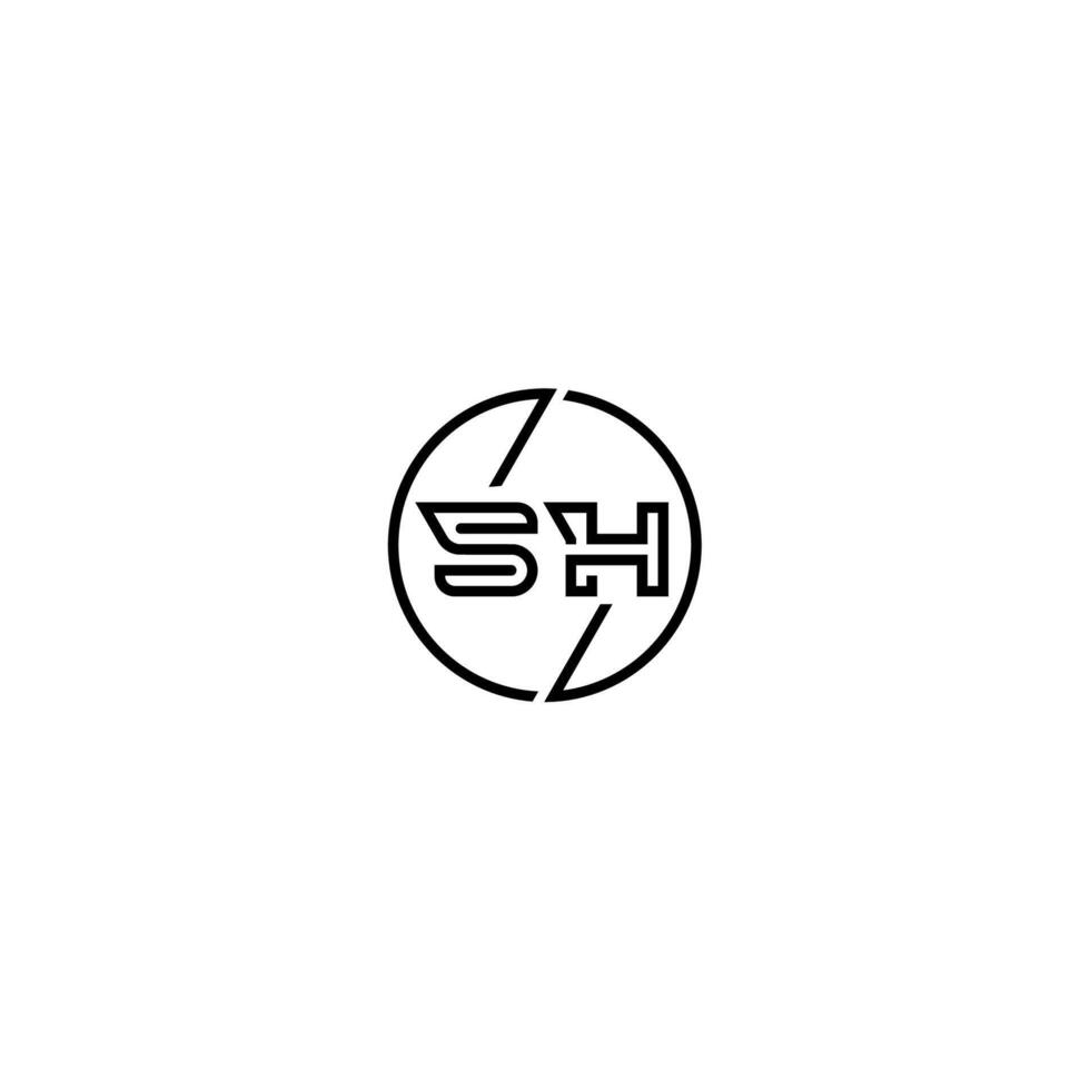 Sch Fett gedruckt Linie Konzept im Kreis Initiale Logo Design im schwarz isoliert vektor