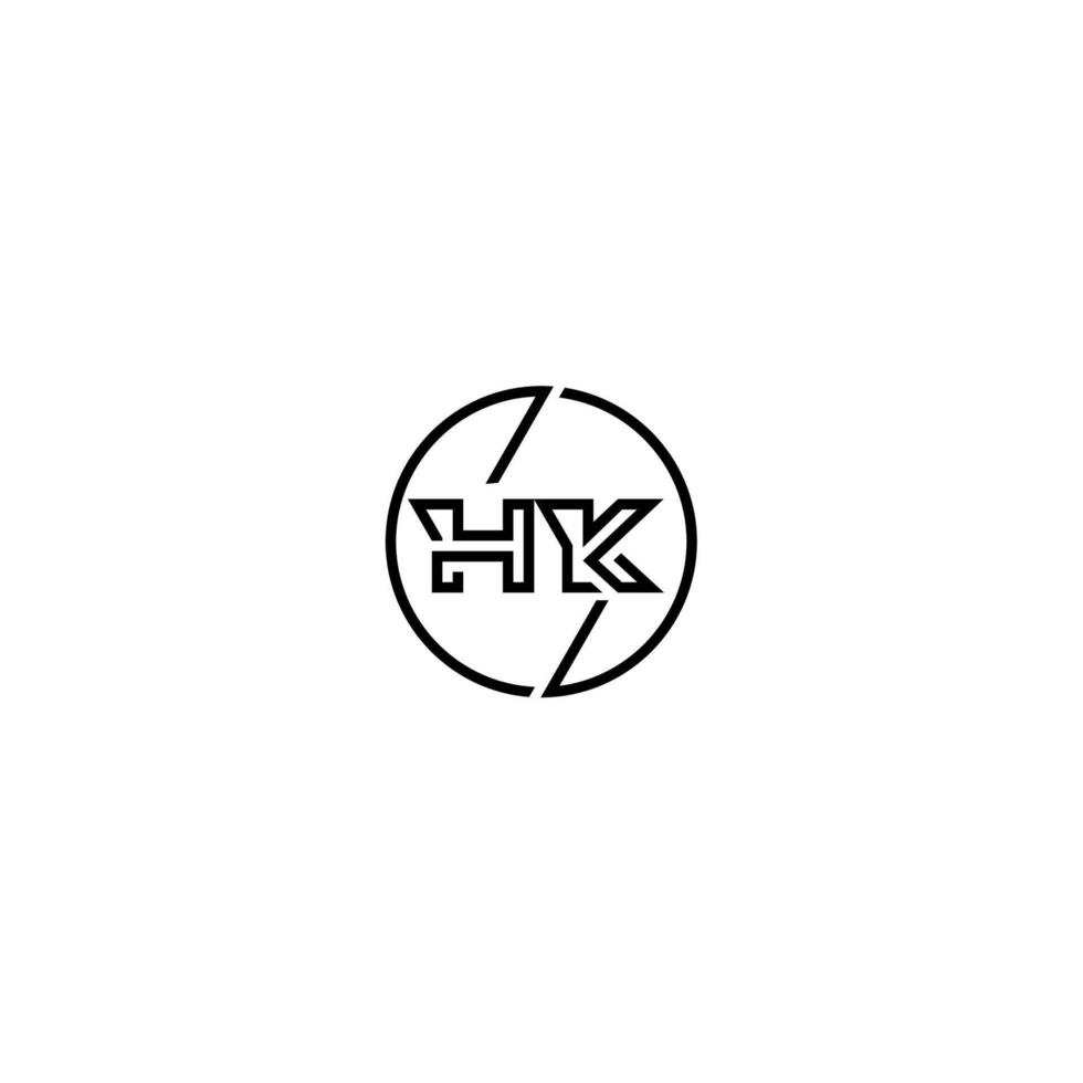 hk Fett gedruckt Linie Konzept im Kreis Initiale Logo Design im schwarz isoliert vektor