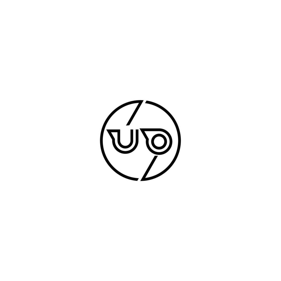 uo Fett gedruckt Linie Konzept im Kreis Initiale Logo Design im schwarz isoliert vektor