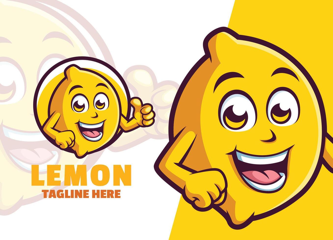 süß Zitrone Karikatur Charakter Maskottchen Logo geben Daumen oben Vektor Illustration
