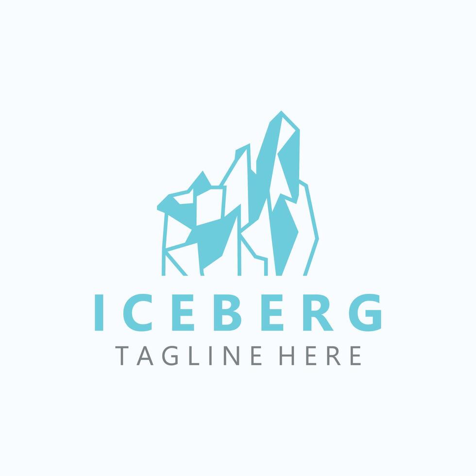 isberg logotyp design, enkel is berg landskap mall vektor illustration
