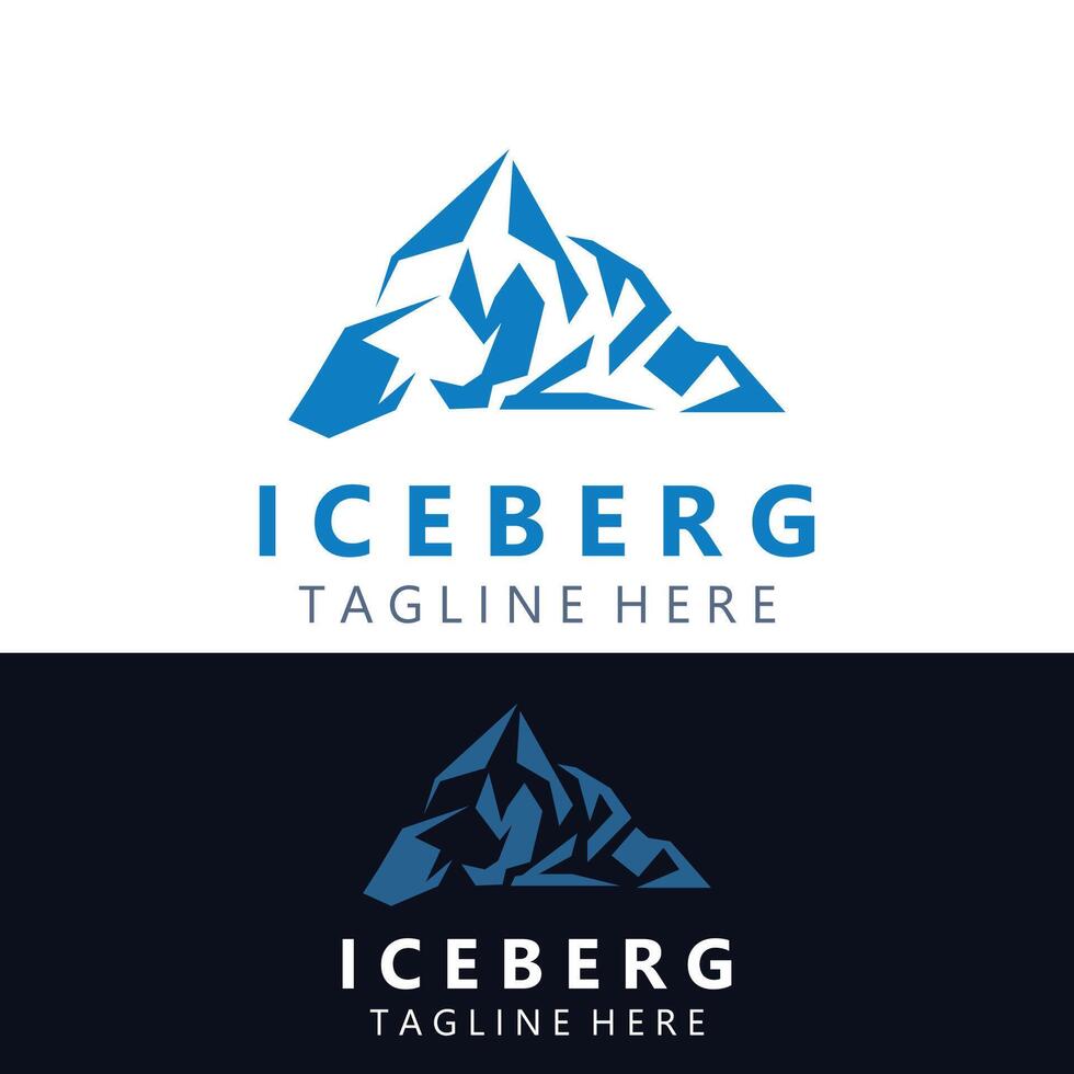 isberg logotyp design, enkel is berg landskap mall vektor illustration
