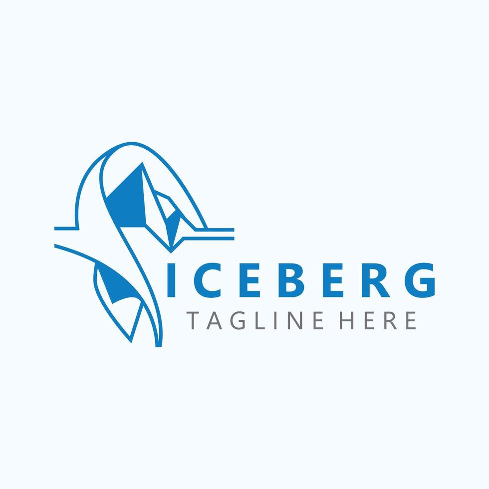 Eisberg Logo Design, einfach Eis Berg Landschaft Vorlage Vektor Illustration