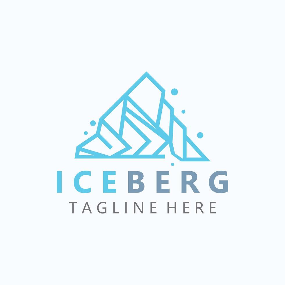 Eisberg Logo Design, einfach Eis Berg Landschaft Vorlage Vektor Illustration