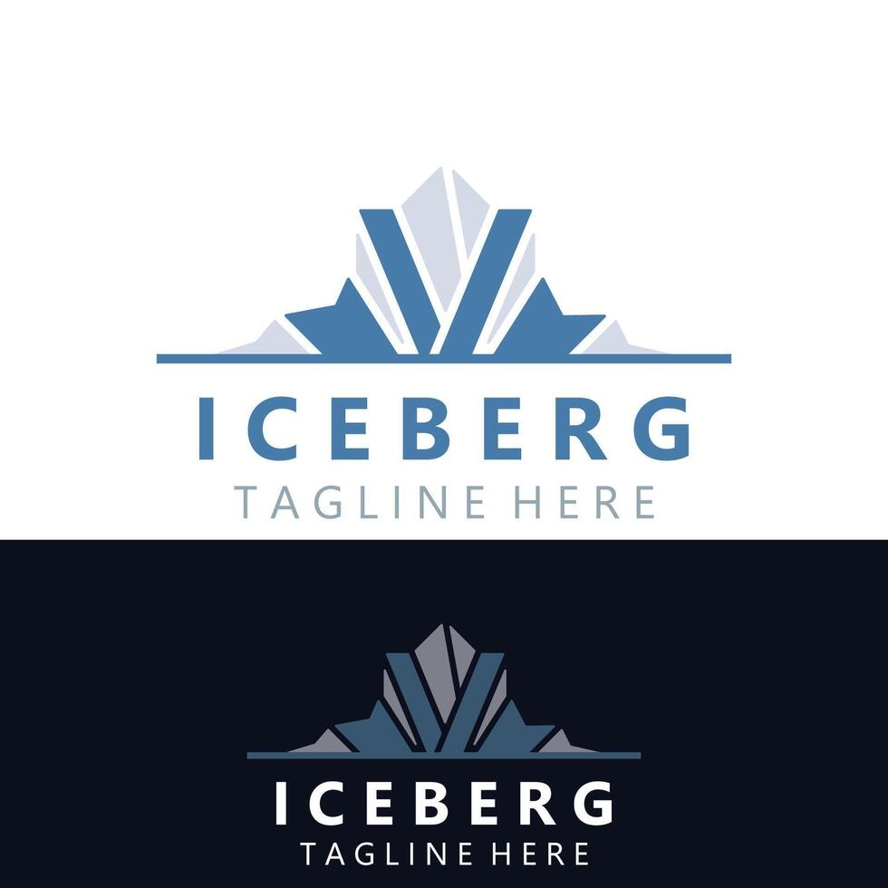 isberg logotyp design, enkel is berg landskap mall vektor illustration