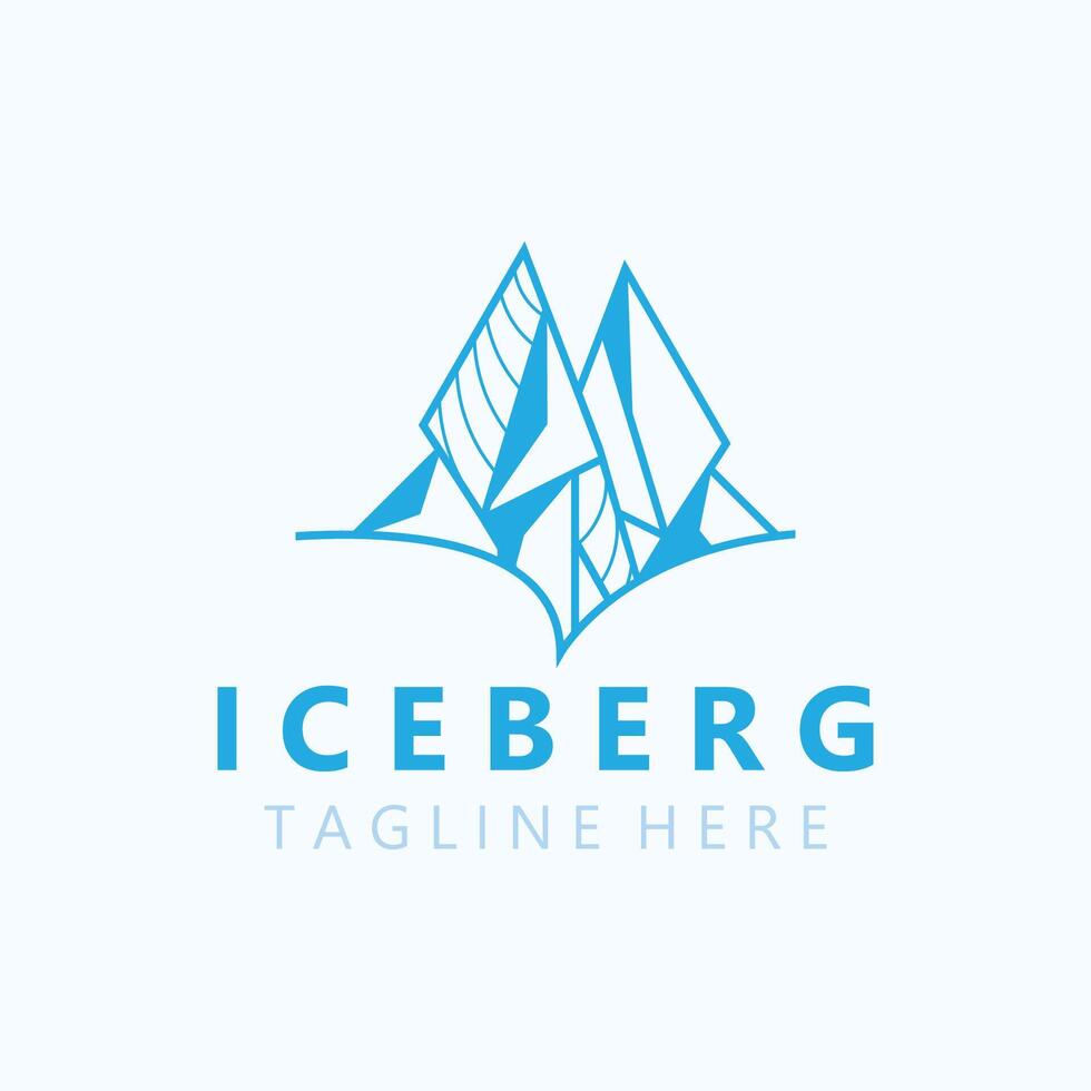 Eisberg Logo Design, einfach Eis Berg Landschaft Vorlage Vektor Illustration