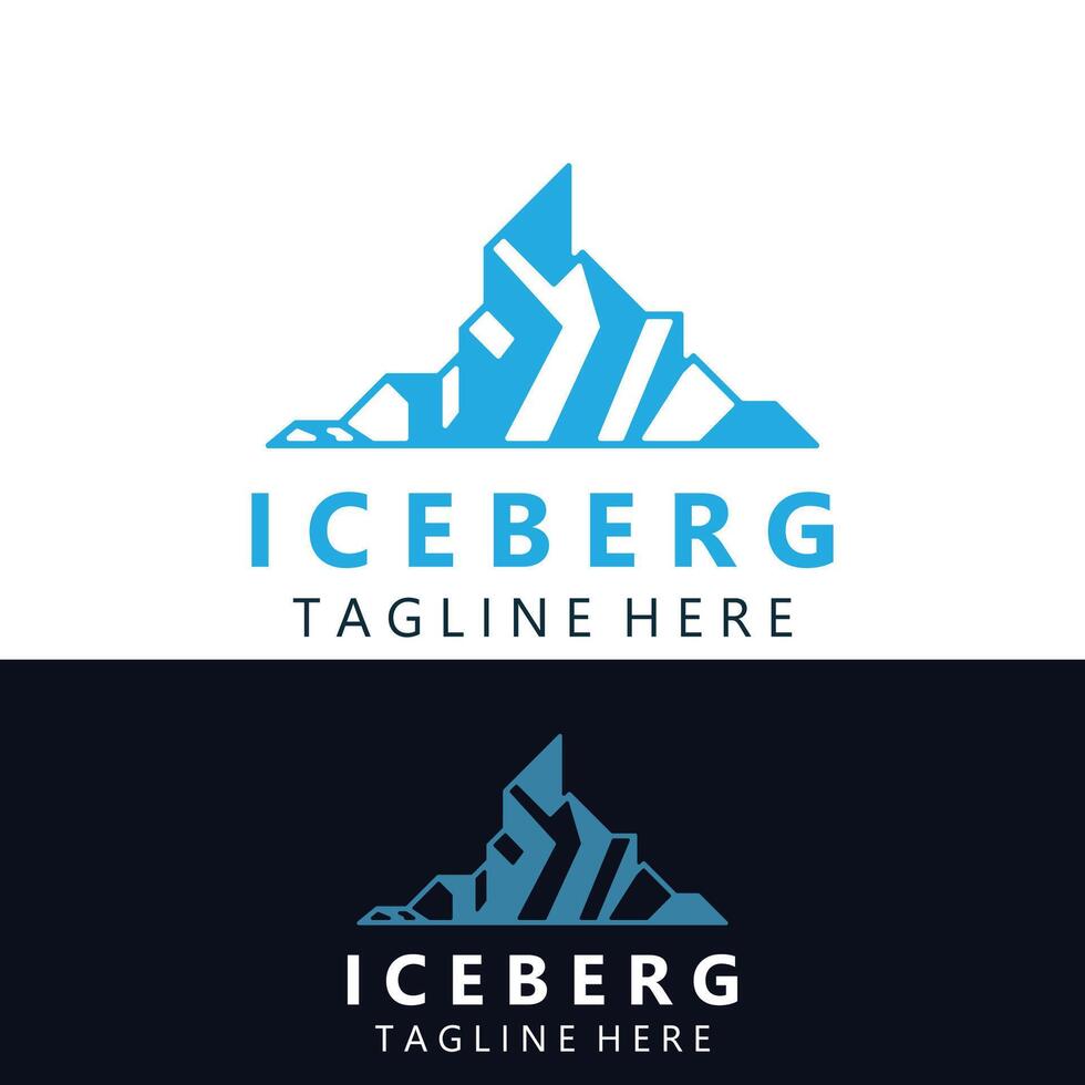 Eisberg Logo Design, einfach Eis Berg Landschaft Vorlage Vektor Illustration