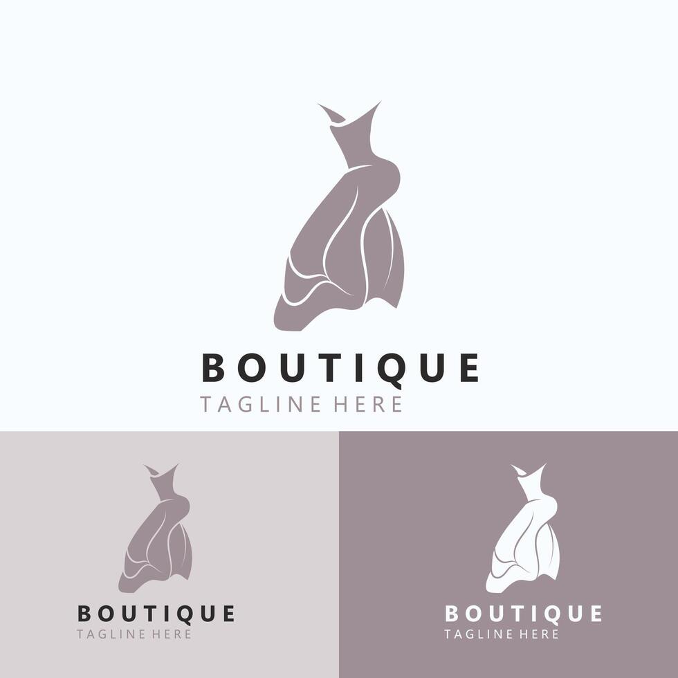 Kleid Frau Logo Design Schönheit Mode zum Boutique Geschäft Vektor Vorlage