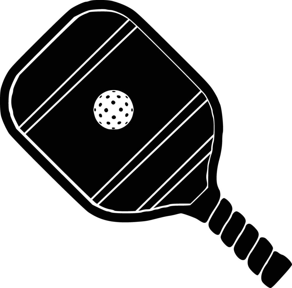 Vektor Pickleball Paddel Silhouette, Pickleball Verein und Symbole Vektor Illustration, Pickleball Paddel eben Vektor Symbol, hoch Qualität Vektor