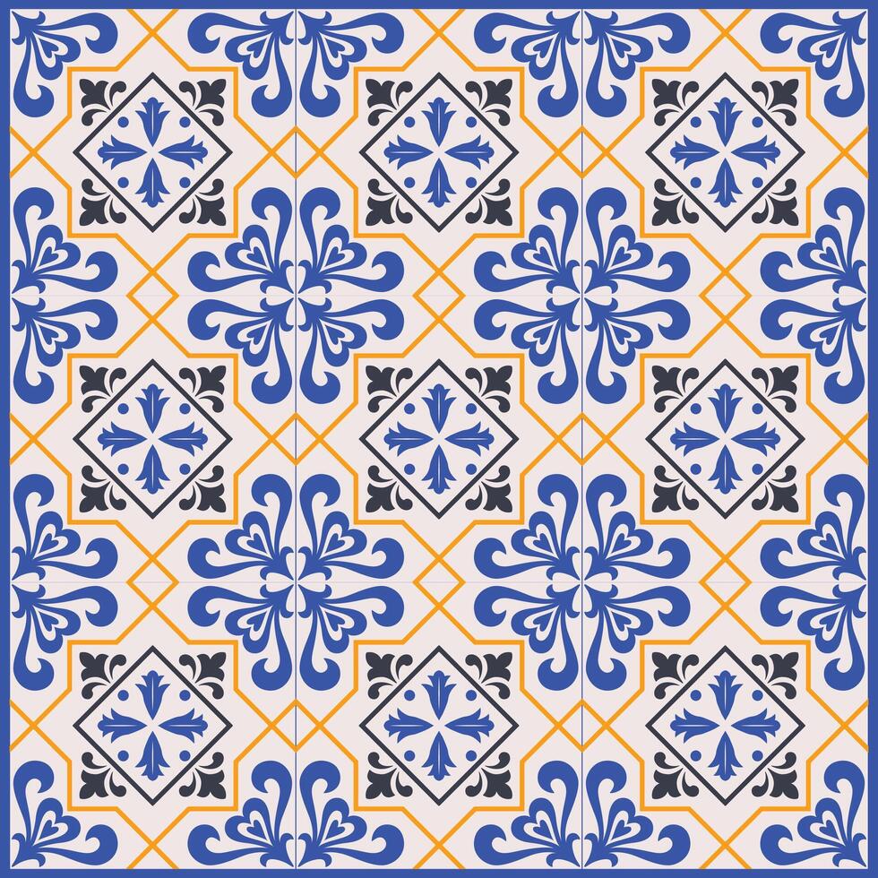 Fußboden Fliese orientalisch Spanien Sammlung nahtlos Texturen Portugal geometrisch Keramik Vektor Arabeske