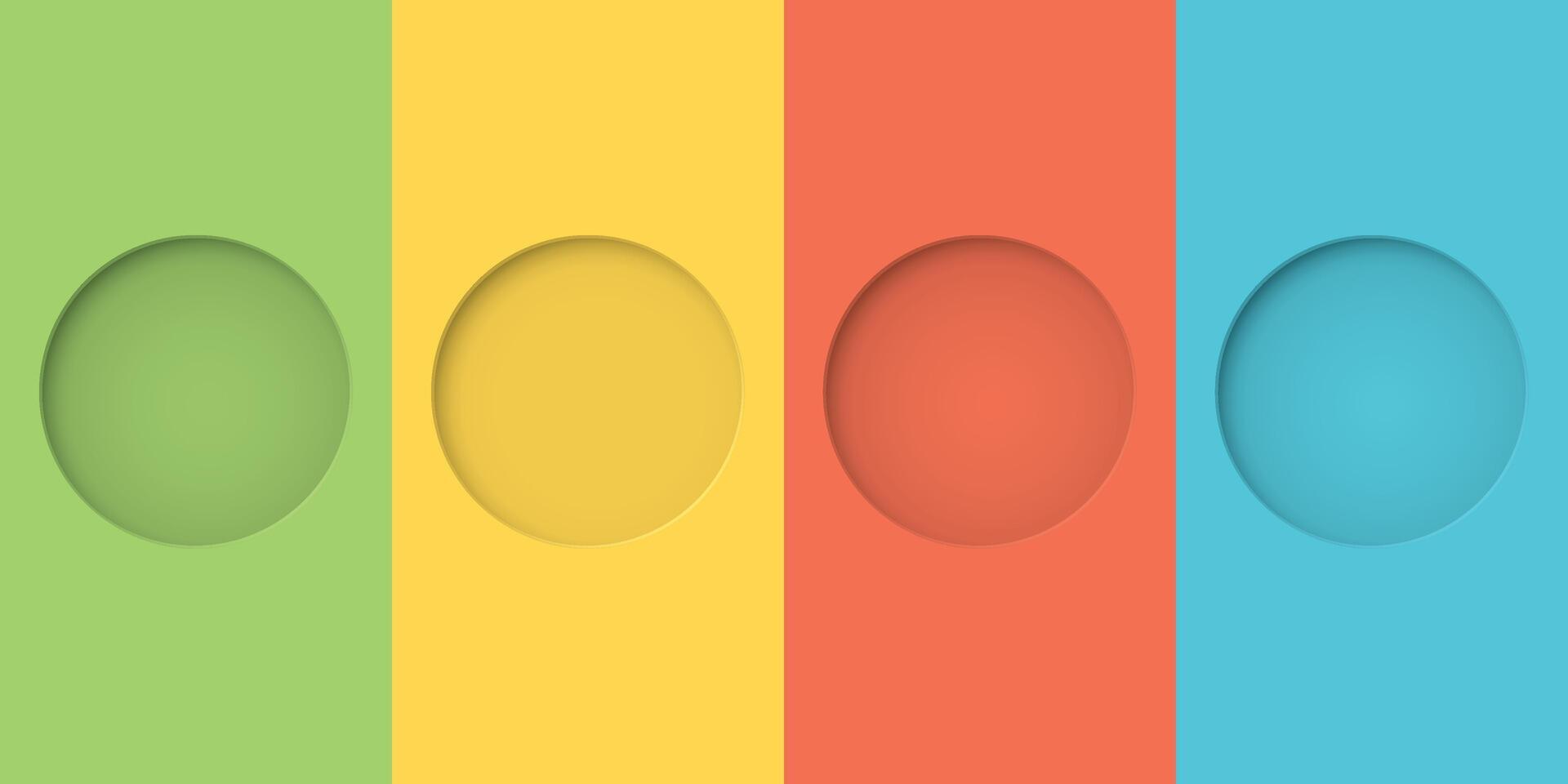 4 av färgrik tre dimensionera cirkel ram papper skära stil på vektor illustration mall.