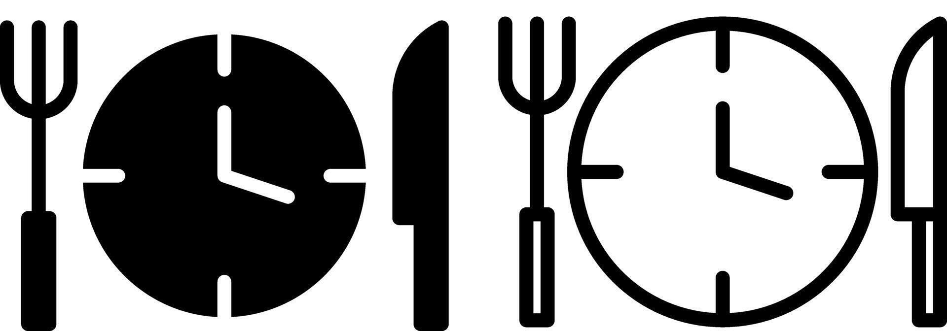 fasta klocka ikon, tecken, eller symbol i glyf och linje stil isolerat på transparent bakgrund. vektor illustration