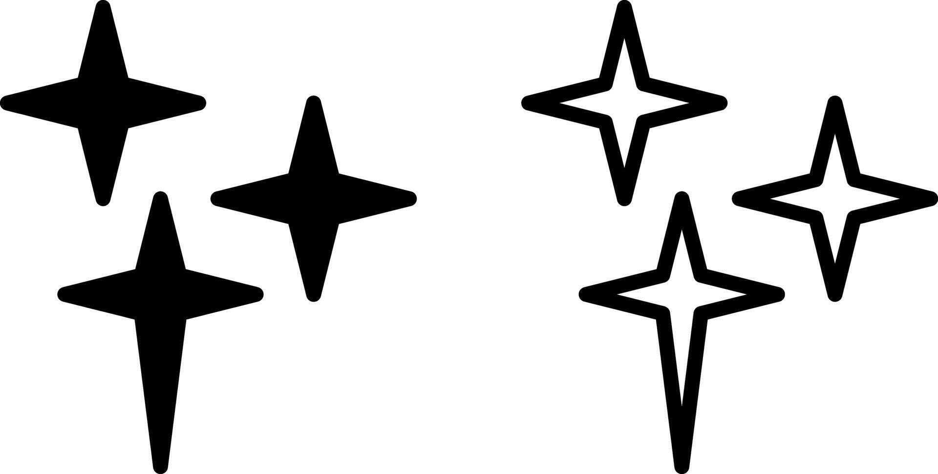 Star funkeln Symbol, Zeichen, oder Symbol im Glyphe und Linie Stil isoliert auf transparent Hintergrund. Vektor Illustration