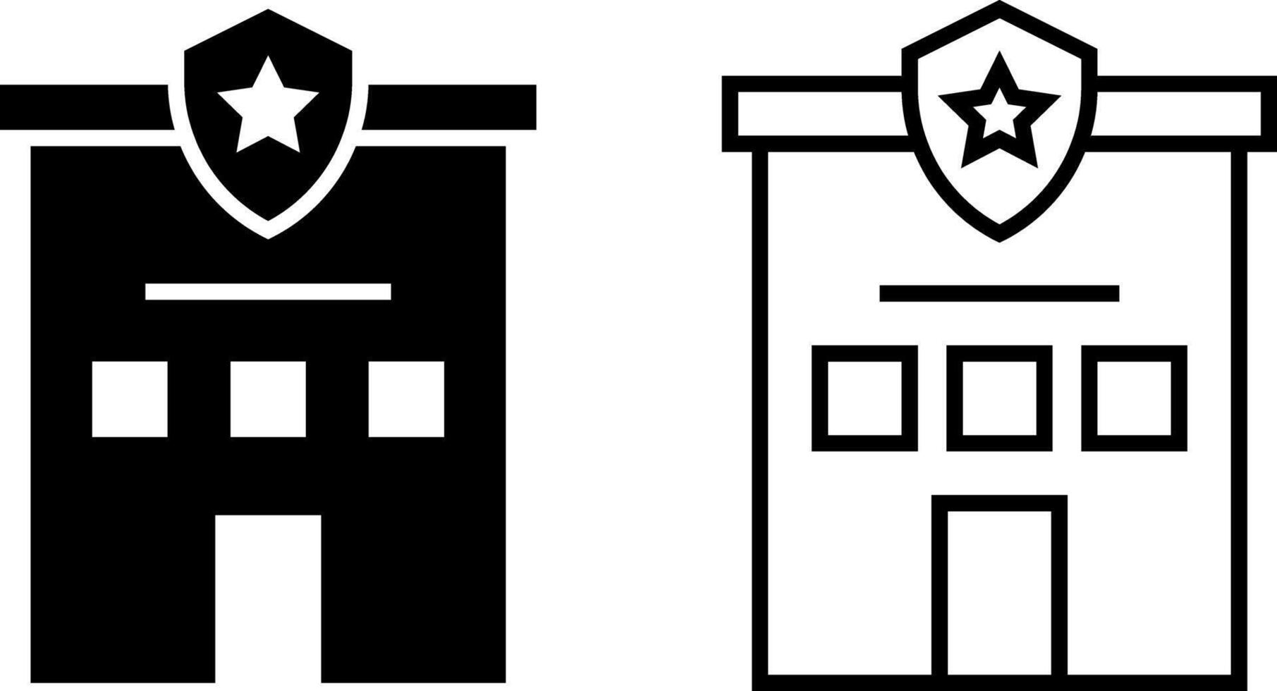 Polizei Büro Symbol, Zeichen, oder Symbol im Glyphe und Linie Stil isoliert auf transparent Hintergrund. Vektor Illustration
