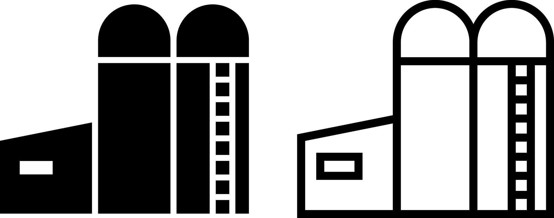 Silo Symbol, Zeichen, oder Symbol im Glyphe und Linie Stil isoliert auf transparent Hintergrund. Vektor Illustration