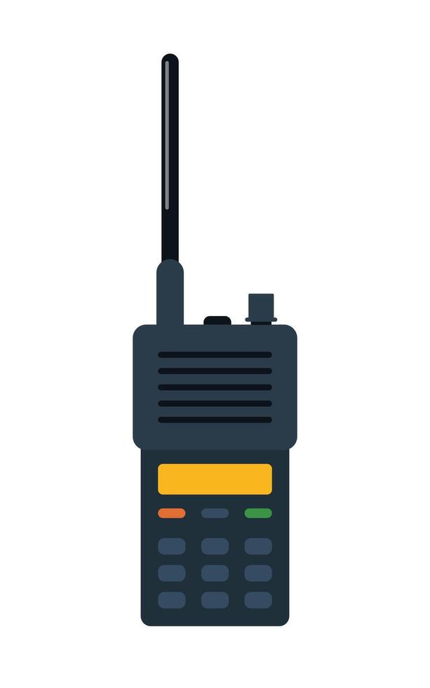 polis radio. modern bärbar handhållen radio enhet. vektor illustration.