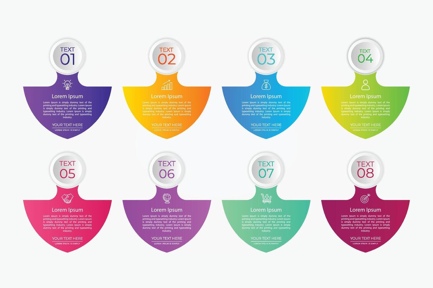 8 Schritte Geschäft Infografiken Vorlage Design vektor