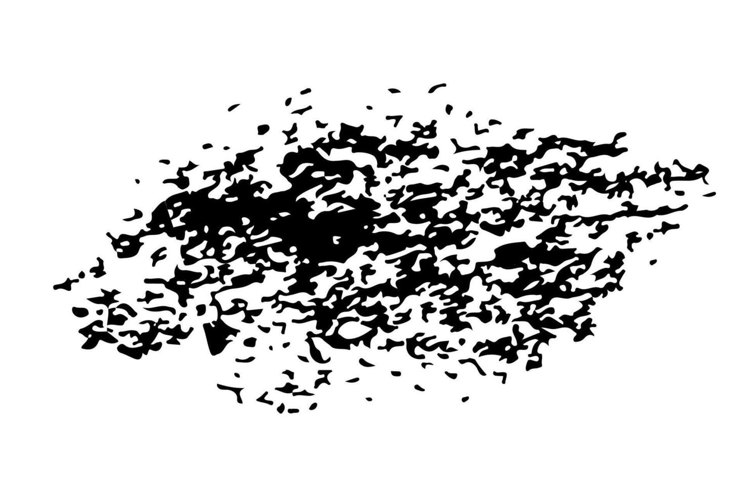 bläck splat överlagrat förbi prickar i svart och vit. vektor illustration