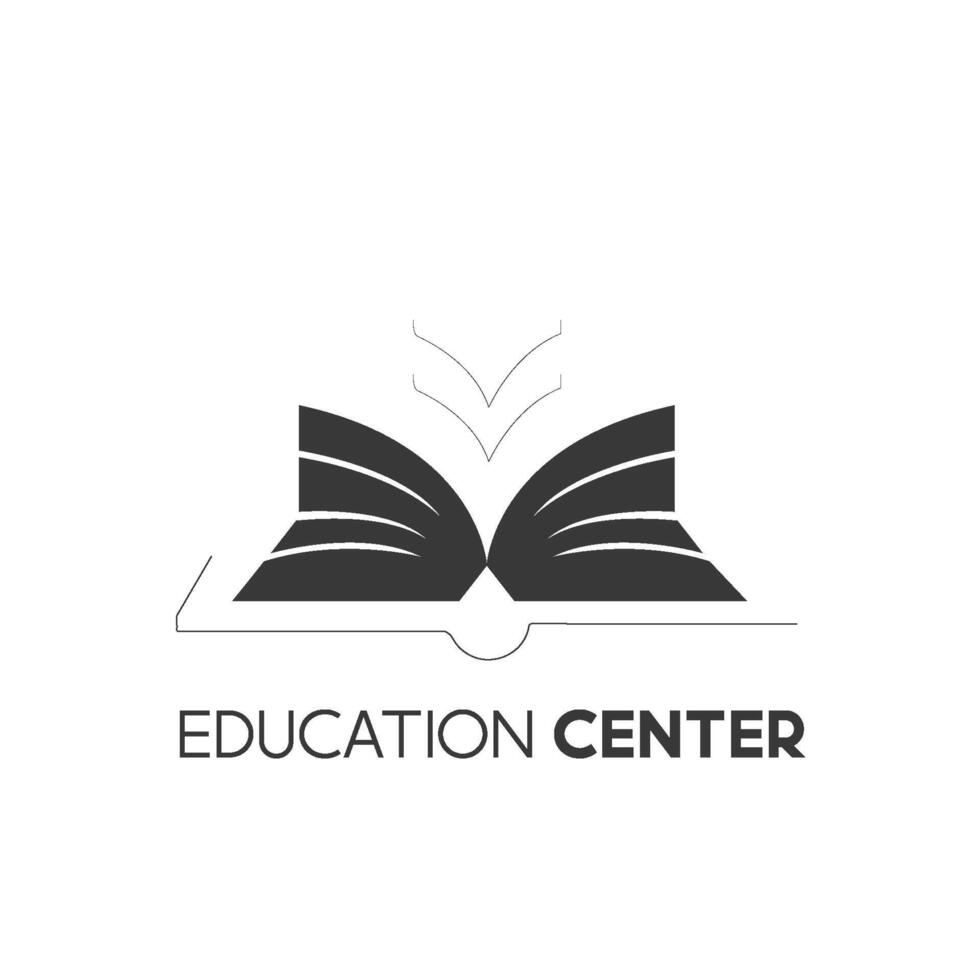 Bildung Center Logo Design, Logo, Logo Design, Unternehmen Logo, Geschäft Logo, Buch Logo, Stadt Horizont schwarz und Weiss, Ausbildung, vektor