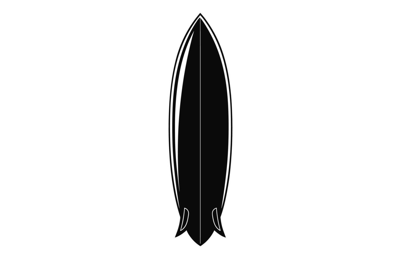 ein Surfbrett Vektor skizzieren schwarz Gliederung Kunst kostenlos