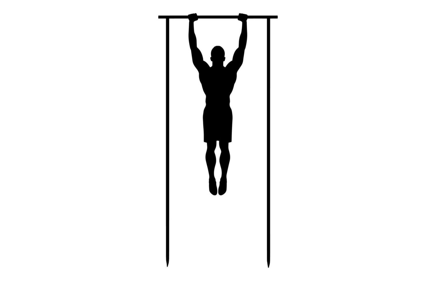 en gymnastik på hög bar svart silhuett vektor