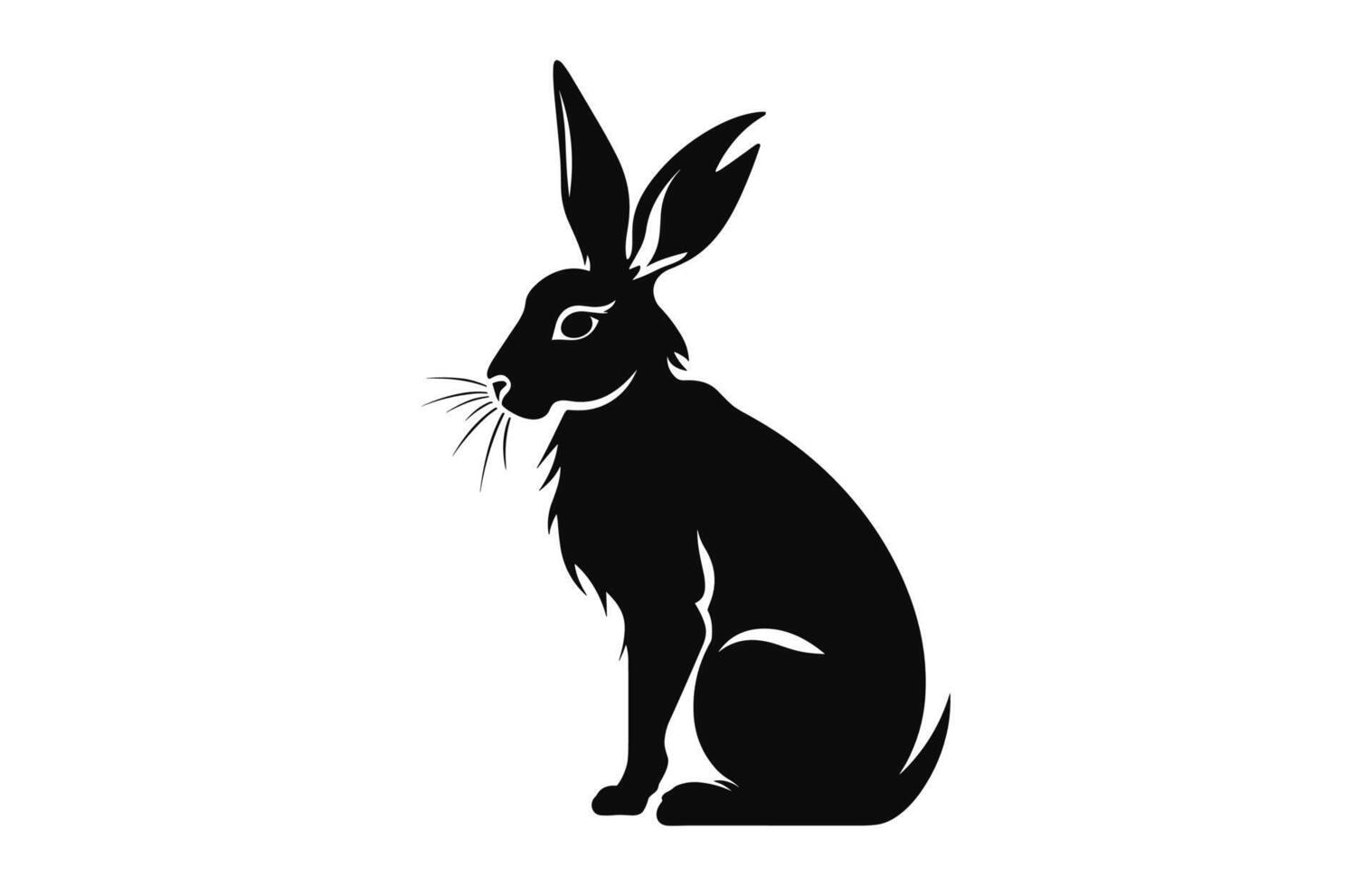 Hase Silhouette Vektor isoliert auf ein Weiß Hintergrund