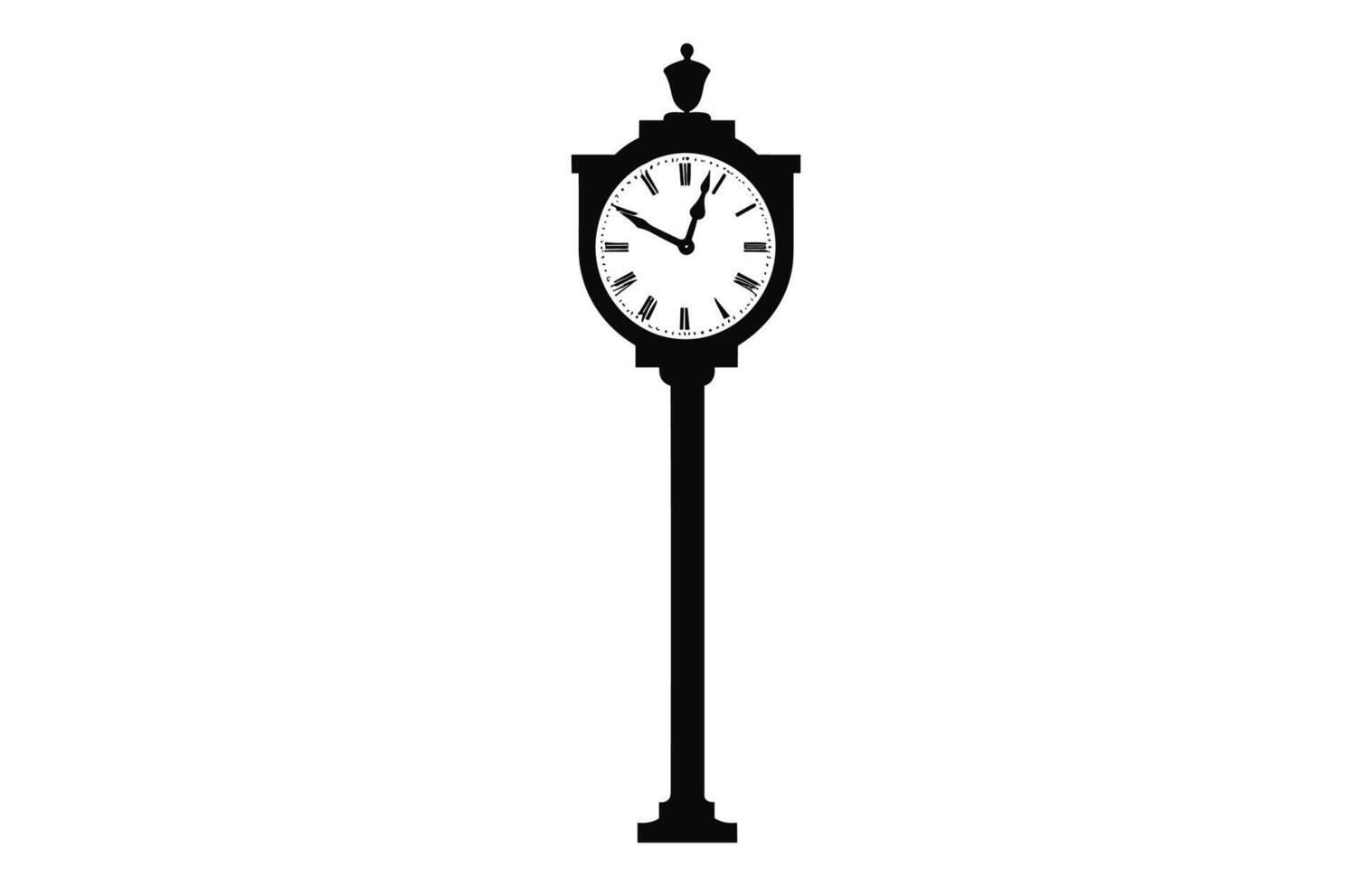 alt Straße Uhr schwarz Silhouette Vektor Illustration