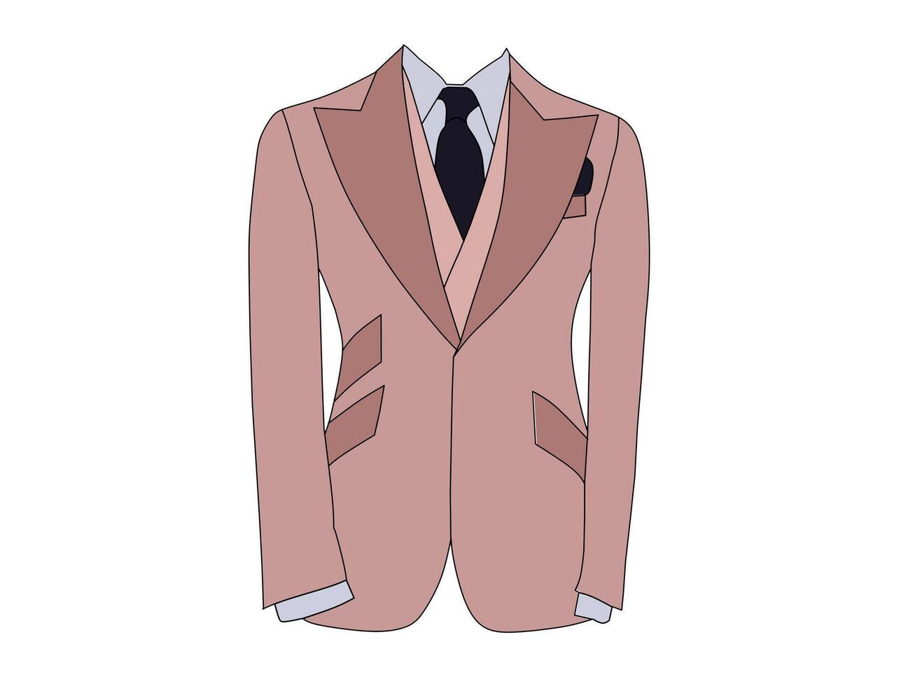 Vektor Illustration von Smoking formal tragen auf Rosa Hintergrund. Kleidung Mode thematisch Konzept Über Geschäft und arbeiten.