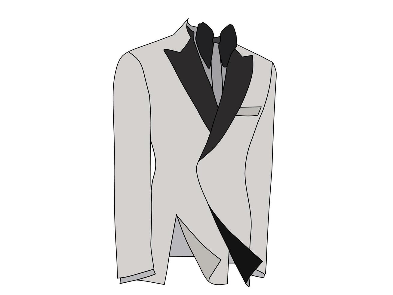 Vektor Illustration von formal tragen im Weiß grau Farbe auf Weiß Hintergrund. das Konzept von Geschäft und Arbeit Kleidung thematisch Mode Themen.