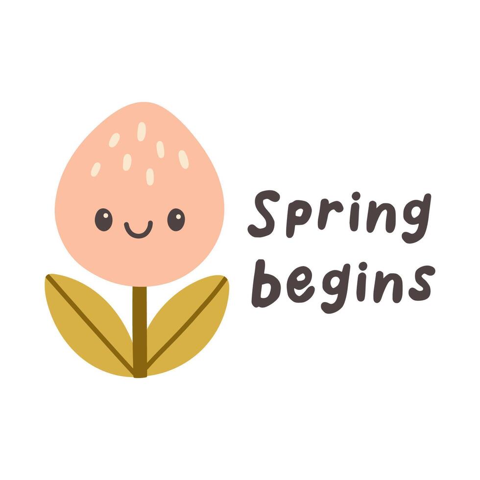 Hallo Frühling Zitate. Blumen- Frühling Hand gezeichnet druckt Design. positiv Sätze zum Aufkleber, Postkarten oder Plakate. Vektor Illustration