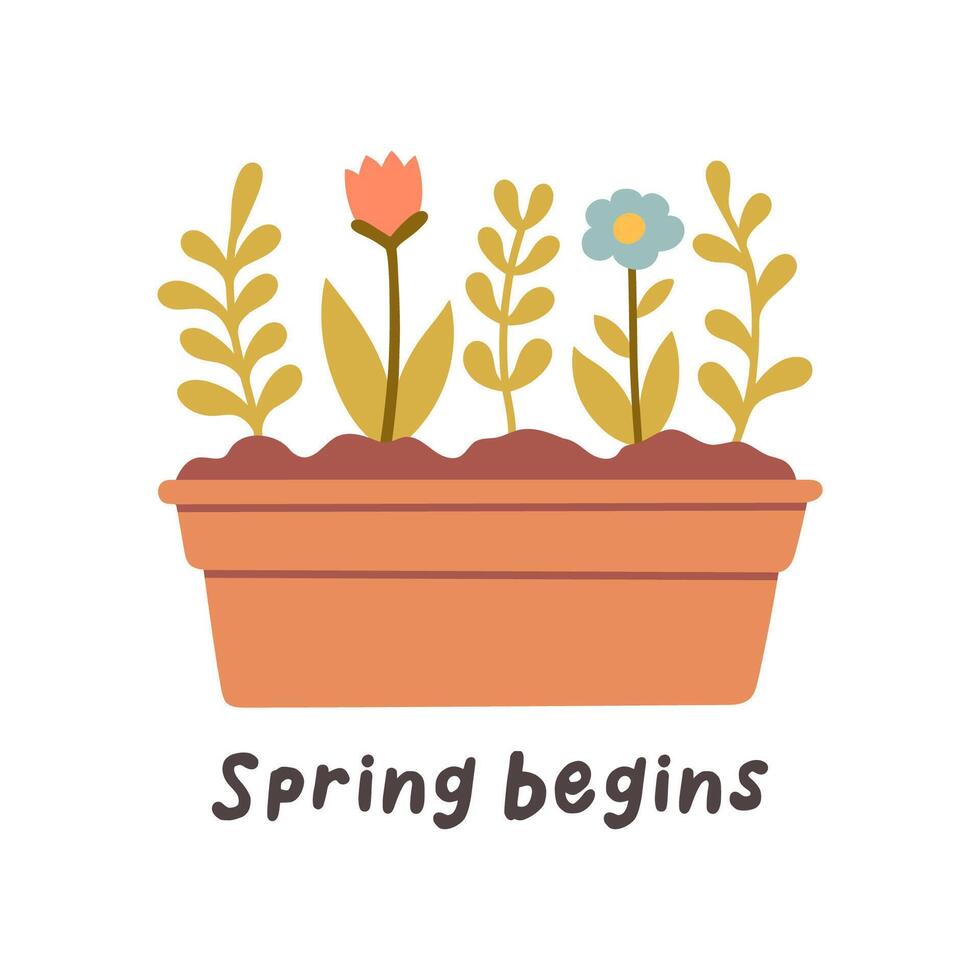 Hallo Frühling Zitate. Blumen- Frühling Hand gezeichnet druckt Design. positiv Sätze zum Aufkleber, Postkarten oder Plakate. Vektor Illustration