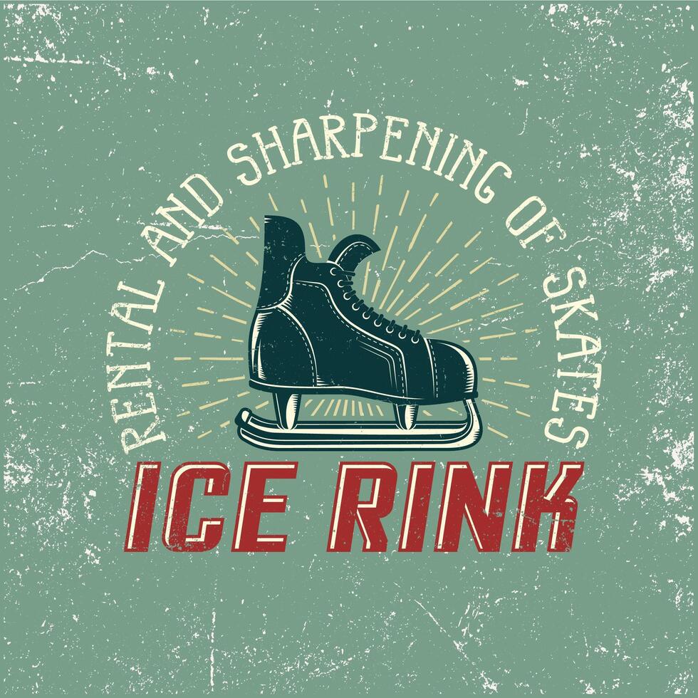 Jahrgang Logo zum Eis Eisbahn vektor