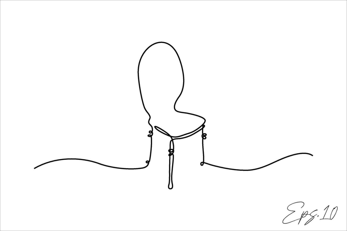 kontinuerlig linje teckning av trä- stol vektor