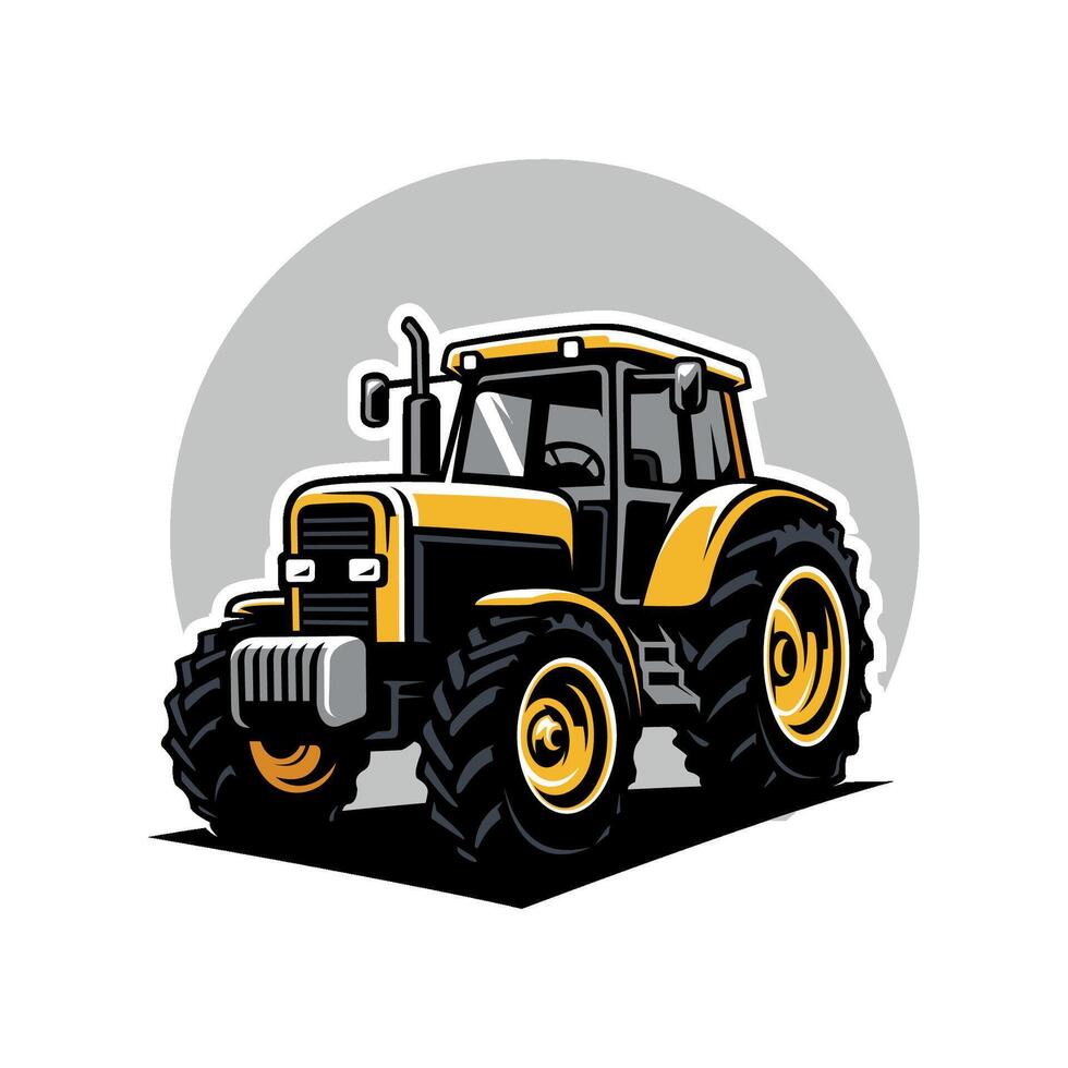 gul traktor illustration vektor bild