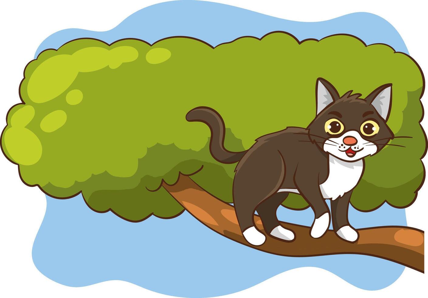 Vektor Illustration von Katze Klettern ein Baum