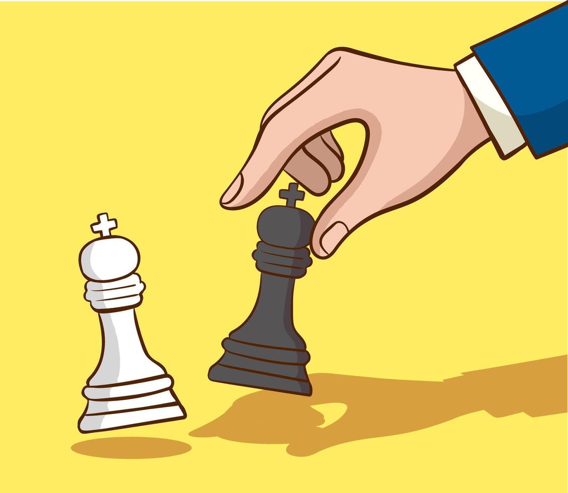 Hand halten Schach Figur, Geschäft Strategie Konzept Design Vektor Illustration