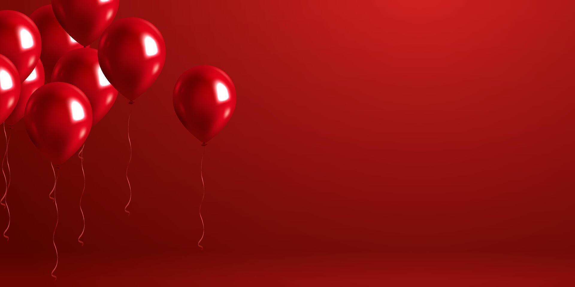 fira bakgrund med skön röd ballonger vektor illustration