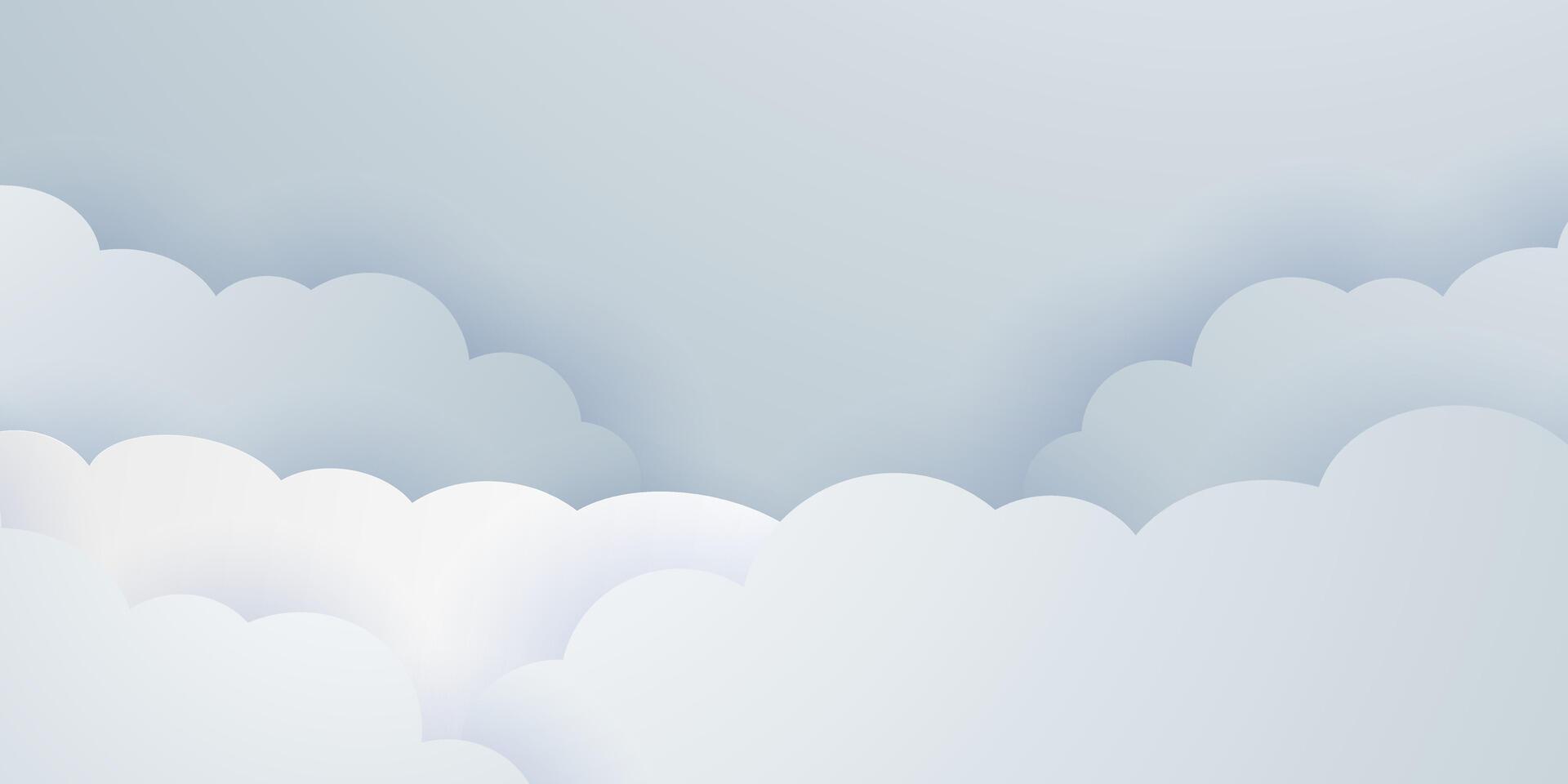 skön papper skära moln design bakgrund vektor illustration