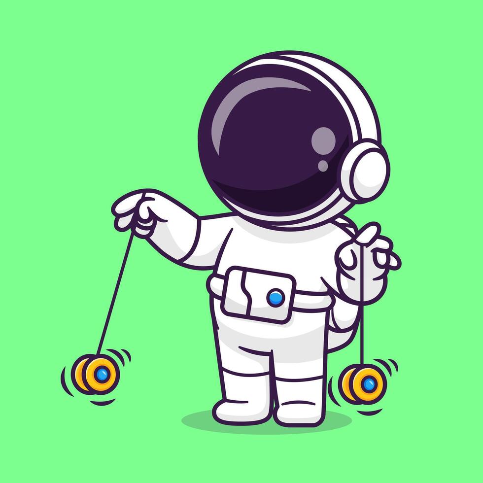 süß Astronaut spielen yoyo Karikatur Vektor Symbol Illustration. Wissenschaft Sport Symbol Konzept isoliert Prämie Vektor. eben Karikatur Stil